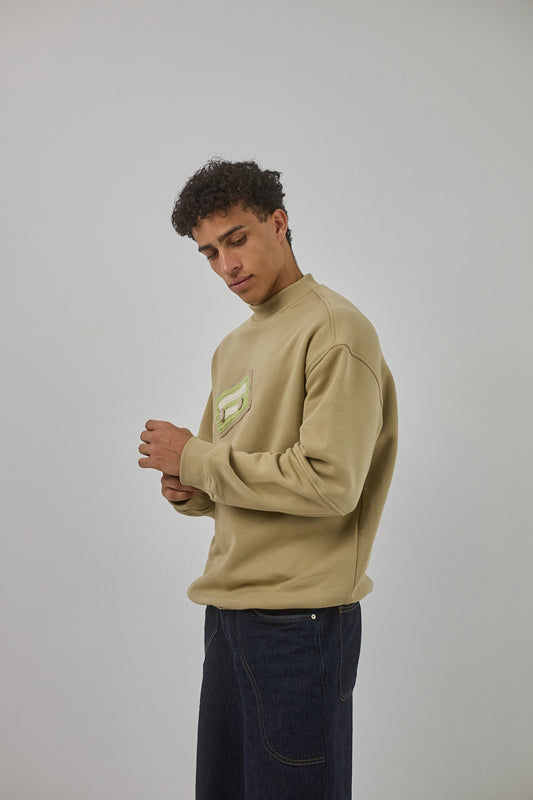Mixtape Crewneck, Beige