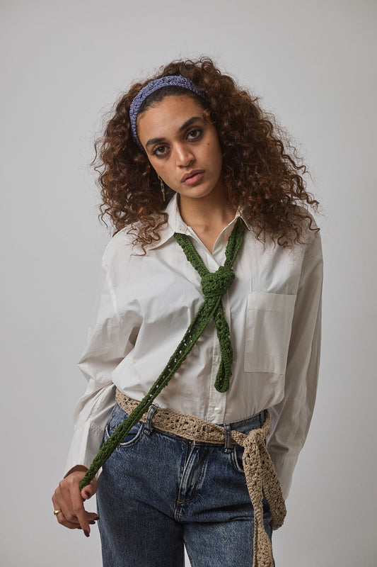 Floral Lace Crochet Tie