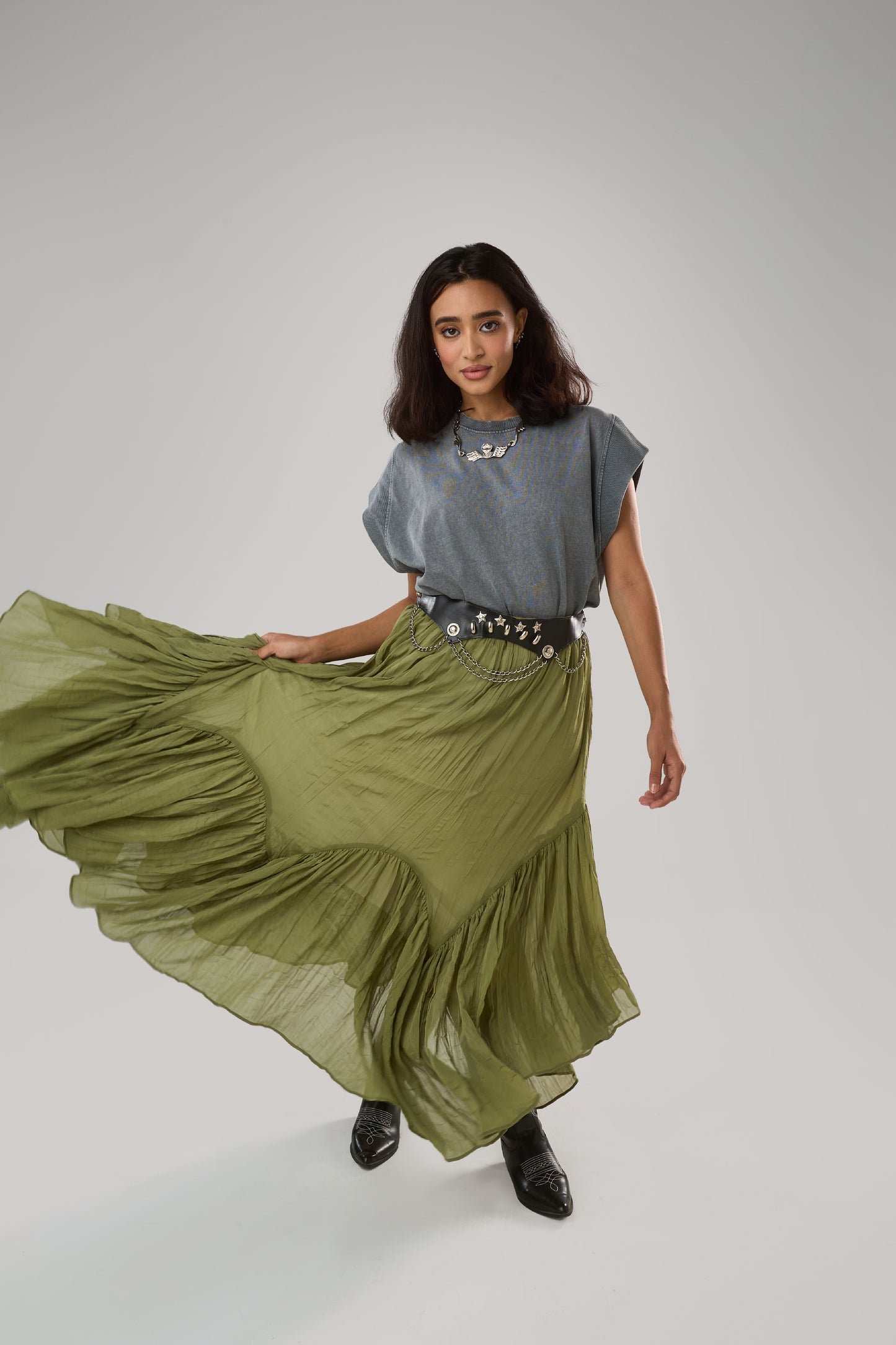 Twirly Skirt, Olive Green