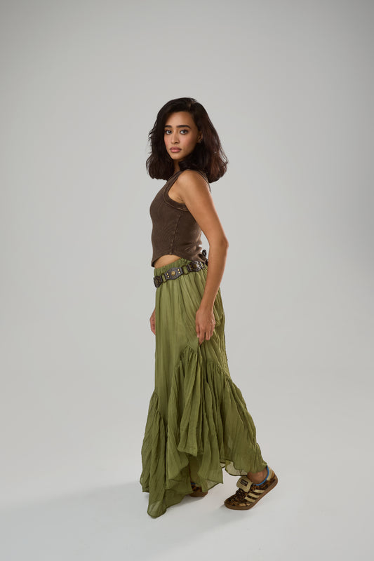 Twirly Skirt, Olive Green