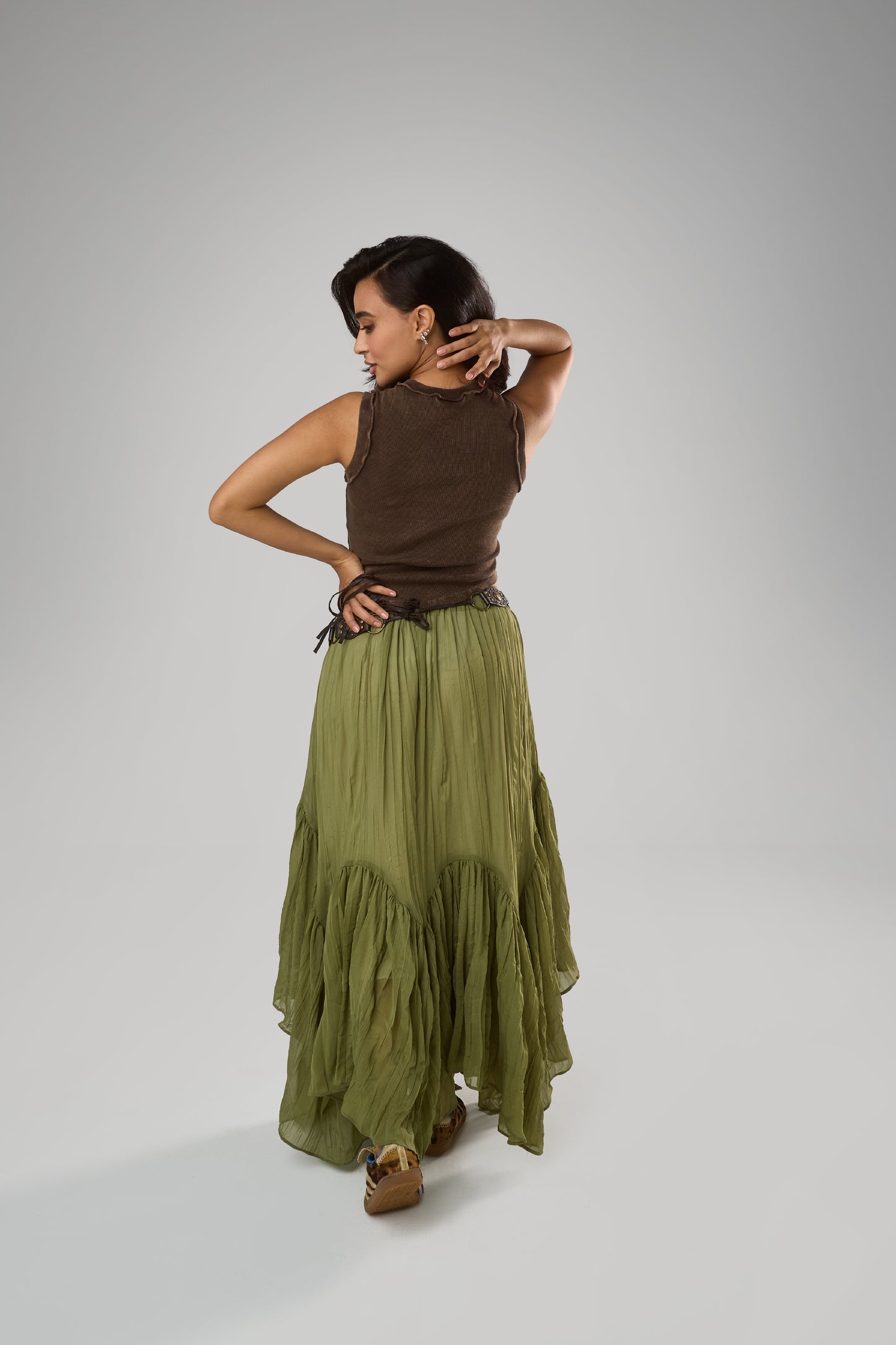 Twirly Skirt, Olive Green