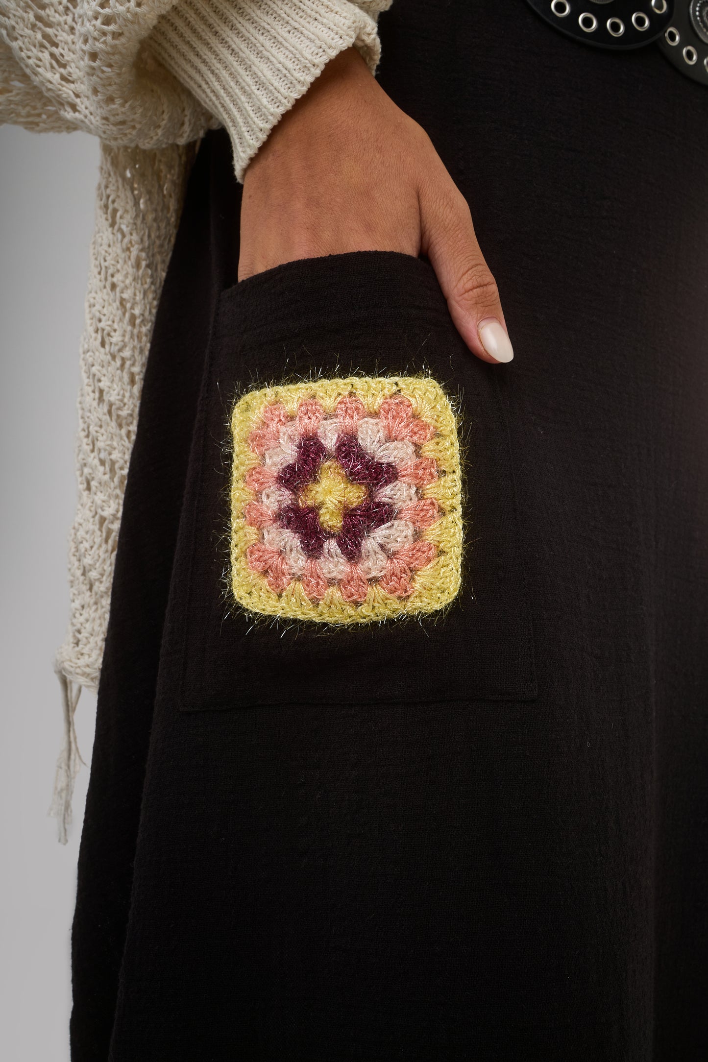 Granny Pocketed Skirt, Black