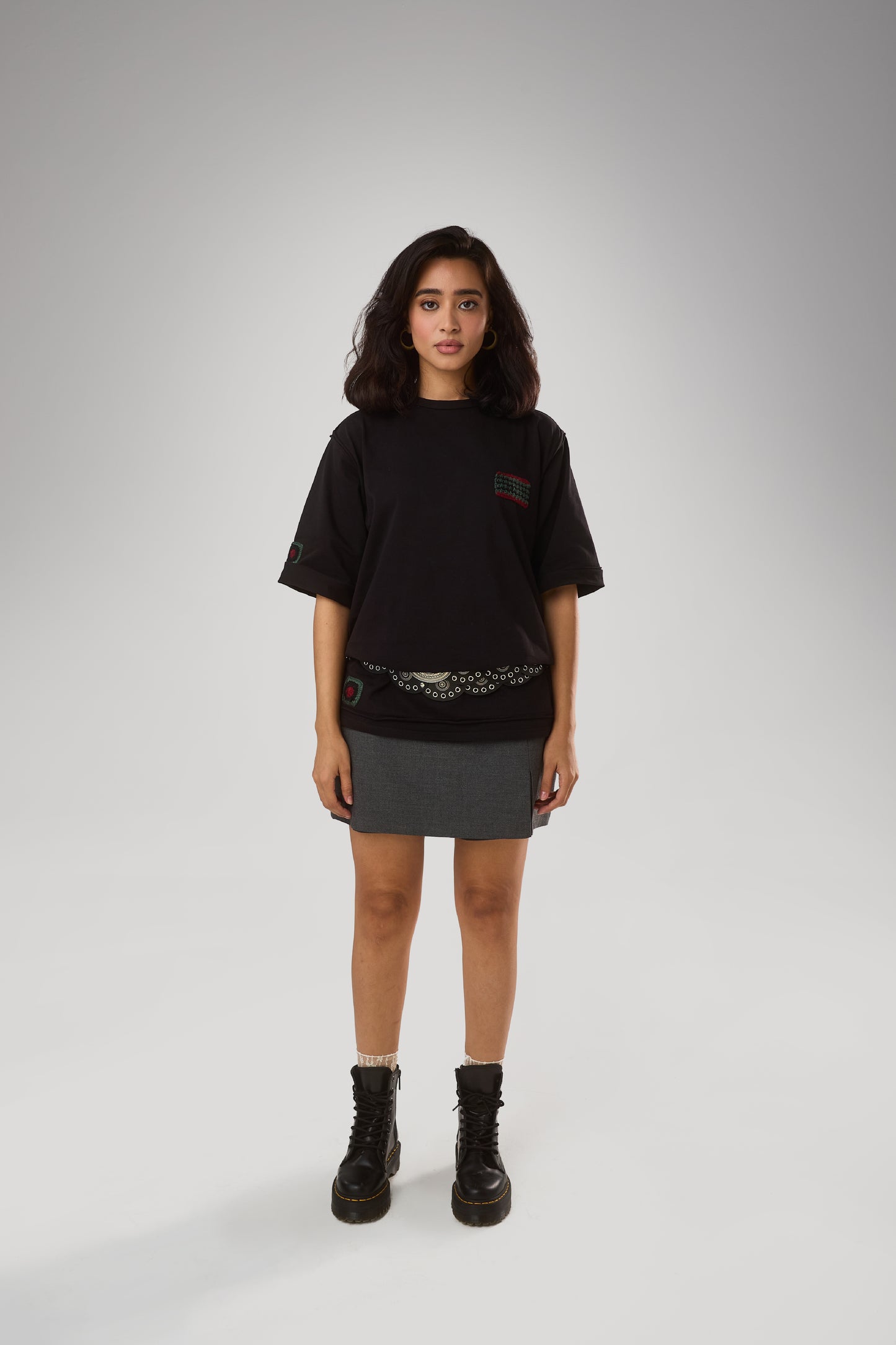 Granny Patched Unisex T-shirt, Black