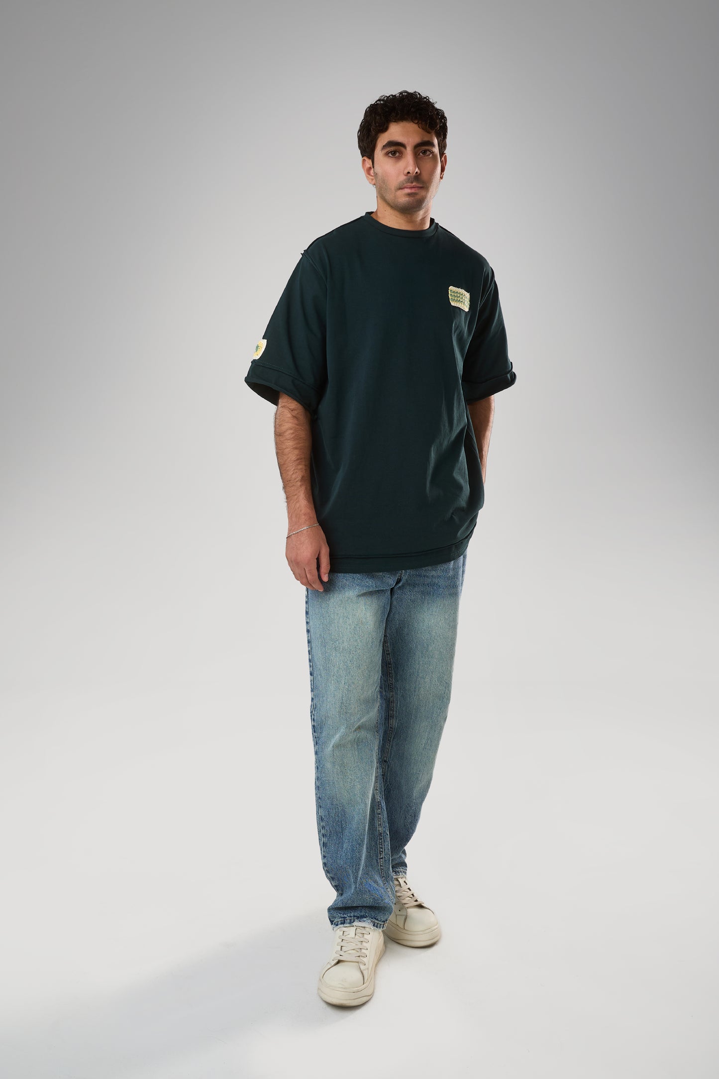 Granny Patched Unisex T-shirt, Dark Green