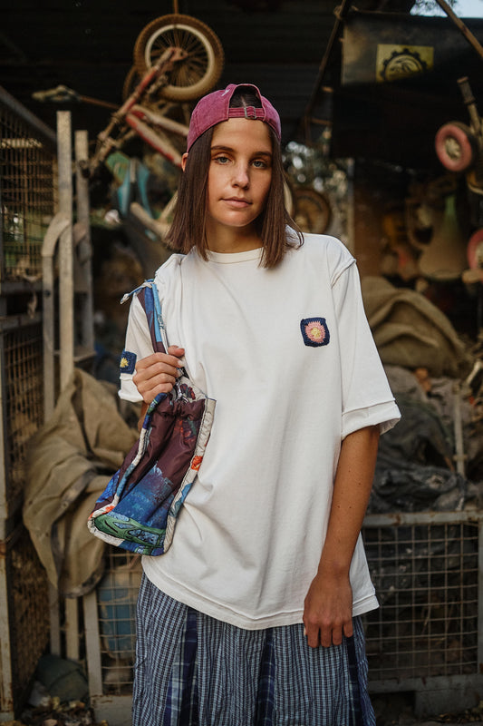 Granny Patched T-shirt, White