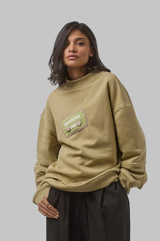Mixtape Crewneck, Beige
