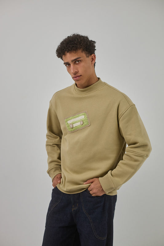 Mixtape Crewneck, Beige