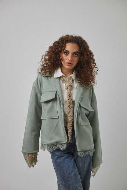 Floral Lace Crochet Tie