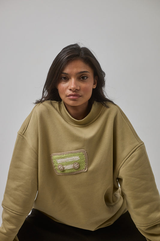 Mixtape Crewneck, Beige
