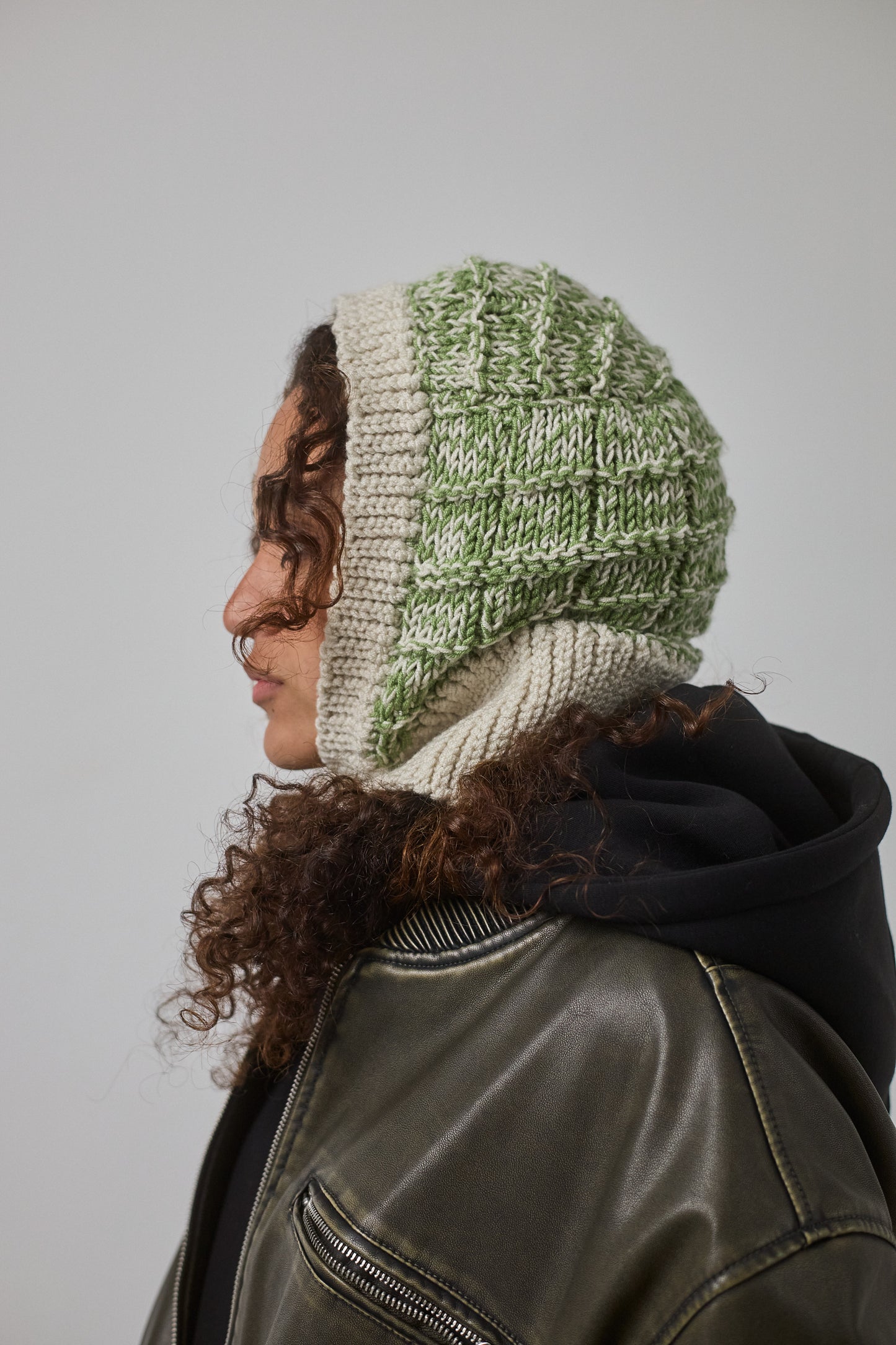 Knitted Ribbed Waffle Balaclava