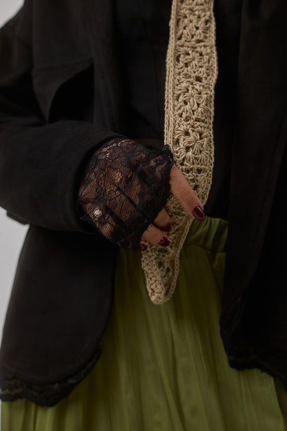 Floral Lace Crochet Tie