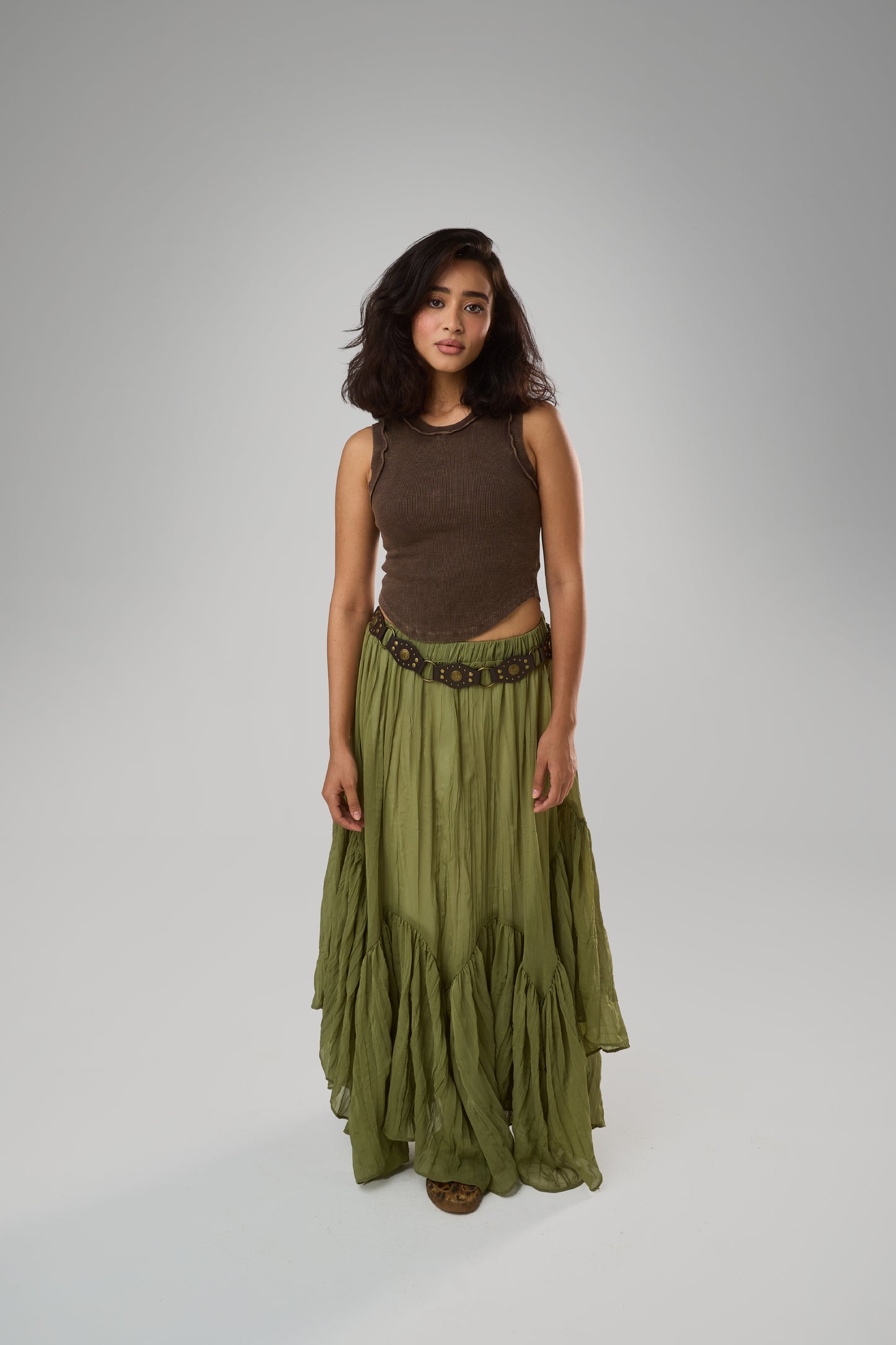 Twirly Skirt, Olive Green
