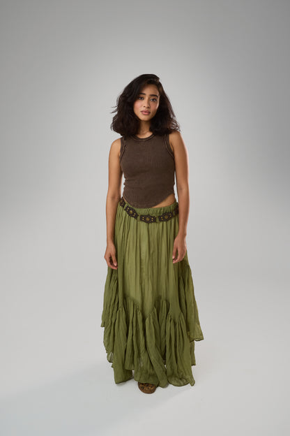 Twirly Skirt, Olive Green