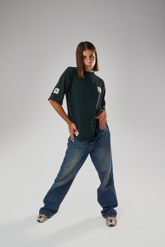 Granny Patched T-shirt, Dark Green
