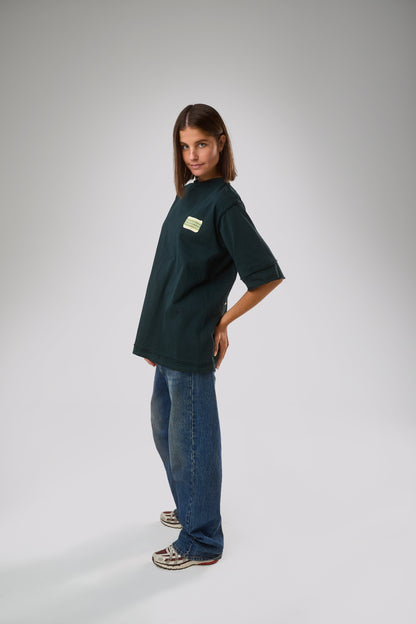 Granny Patched T-shirt, Dark Green