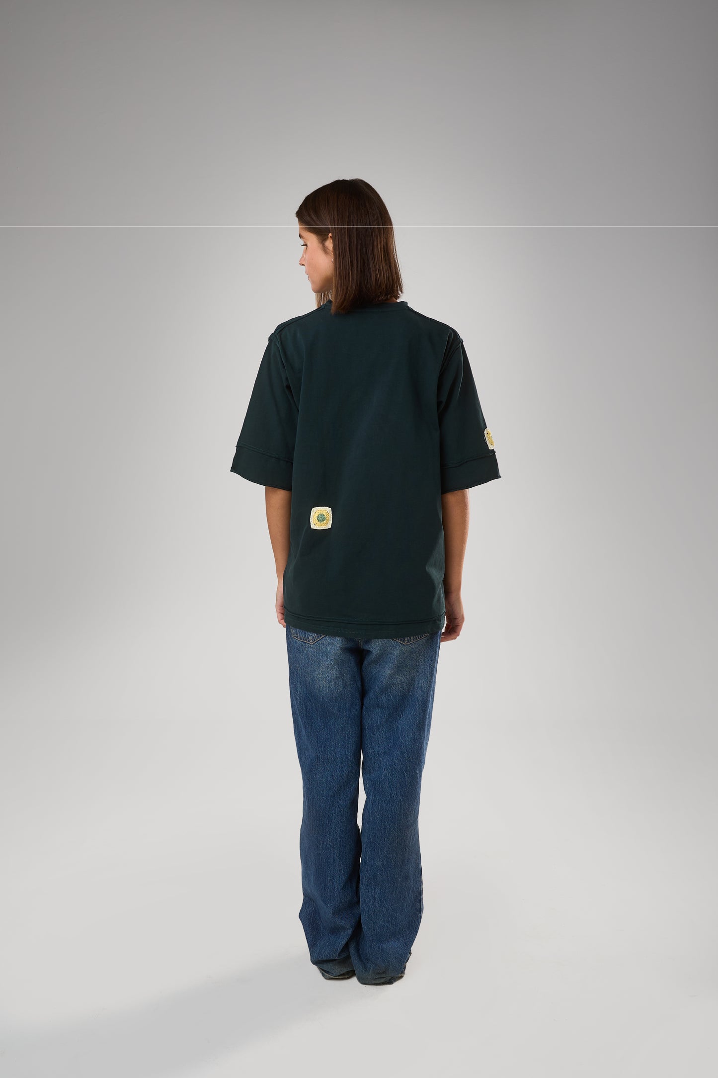 Granny Patched T-shirt, Dark Green
