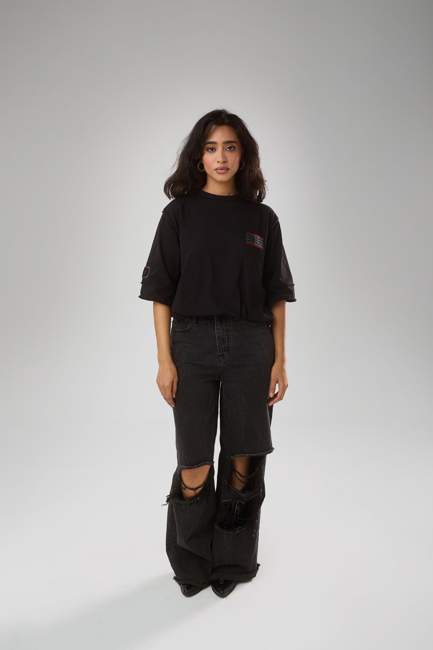 Granny Patched T-shirt, Black