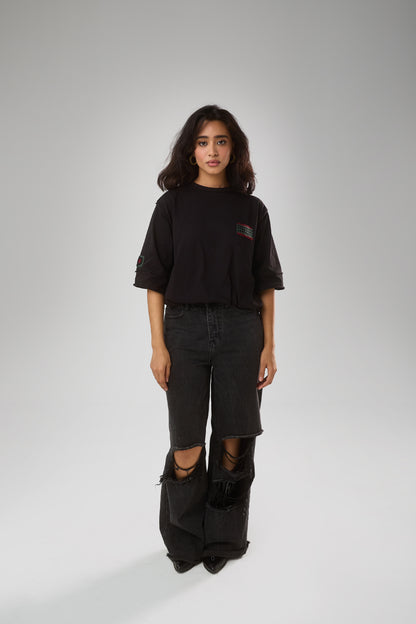 Granny Patched T-shirt, Black