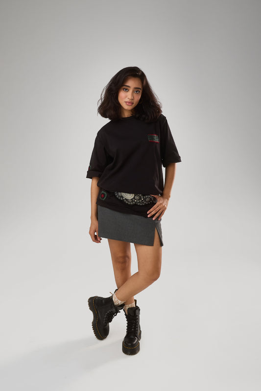 Granny Patched T-shirt, Black