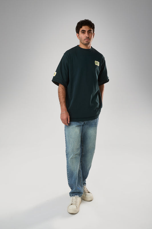 Granny Patched Unisex T-shirt, Dark Green