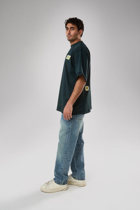 Granny Patched T-shirt, Dark Green