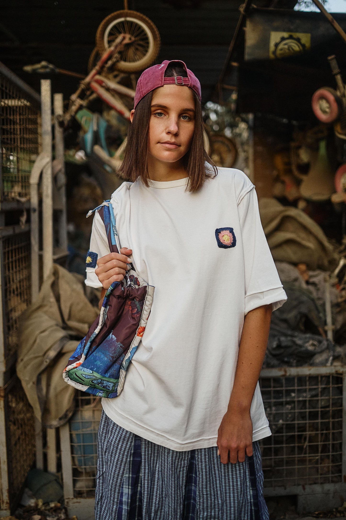 Granny Patched T-shirt, White